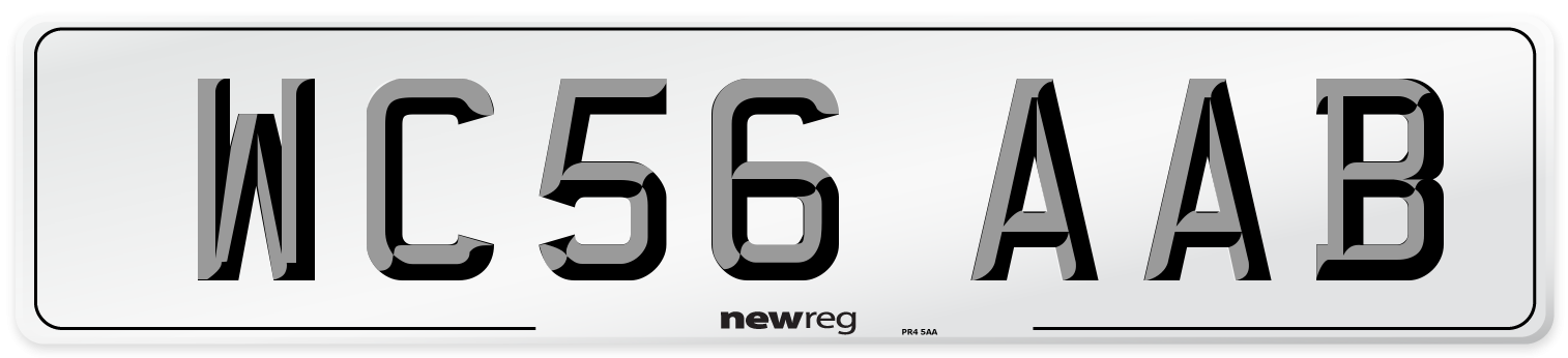 WC56 AAB Number Plate from New Reg